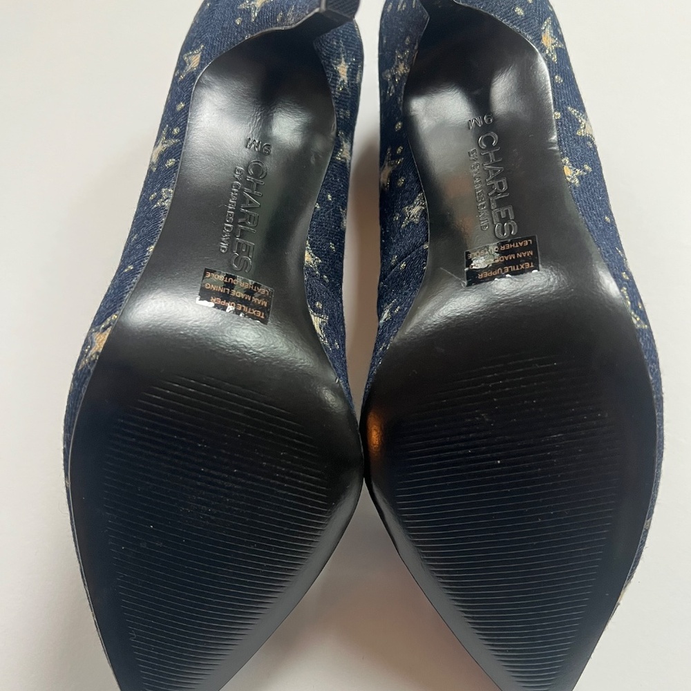 Free People Charles By Charles David Denim Star Stiletto Heels Women's size 9M - Picture 7 of 8